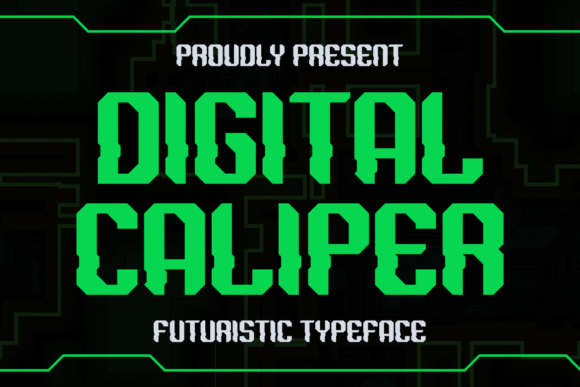 Digital Caliper Display Font for Editorial Design and Modern Publishing