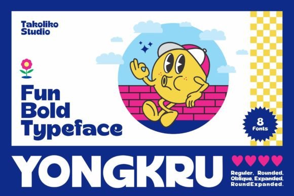 Yongkru Font for Handmade Labels and Retro Craft Designs